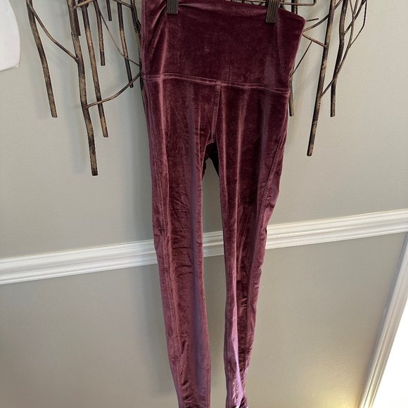 Velvet Leggings, Maroon, Purple, Lululemon Leggings - Picture 1 of 8